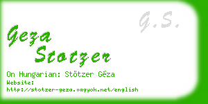 geza stotzer business card