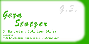 geza stotzer business card